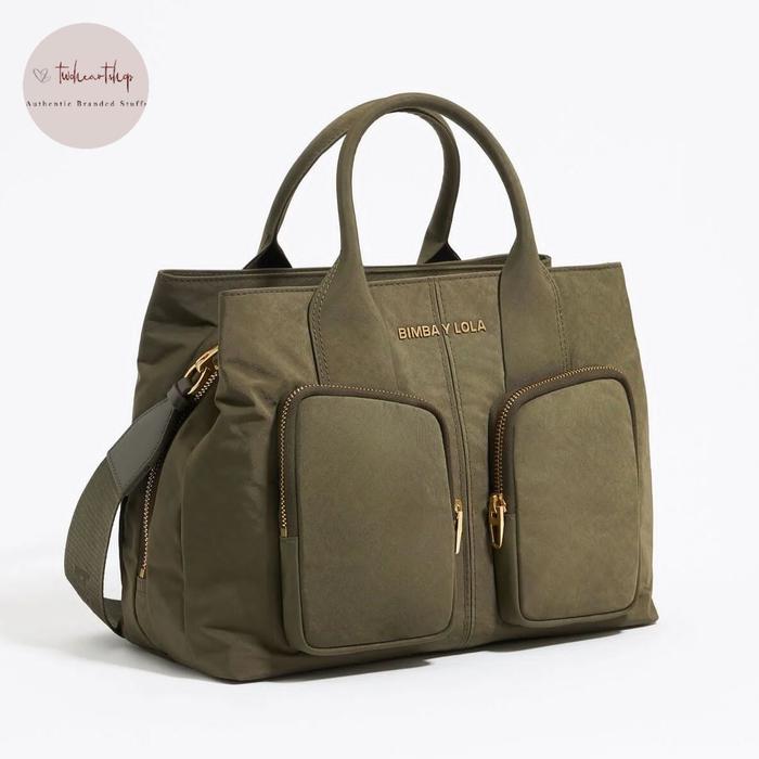 Tas BYL LARGE Green NYLON POCKET HANDBAG