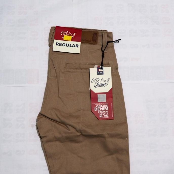 Celana Chino Panjang Pria Jumbo Warna Coklat Susu