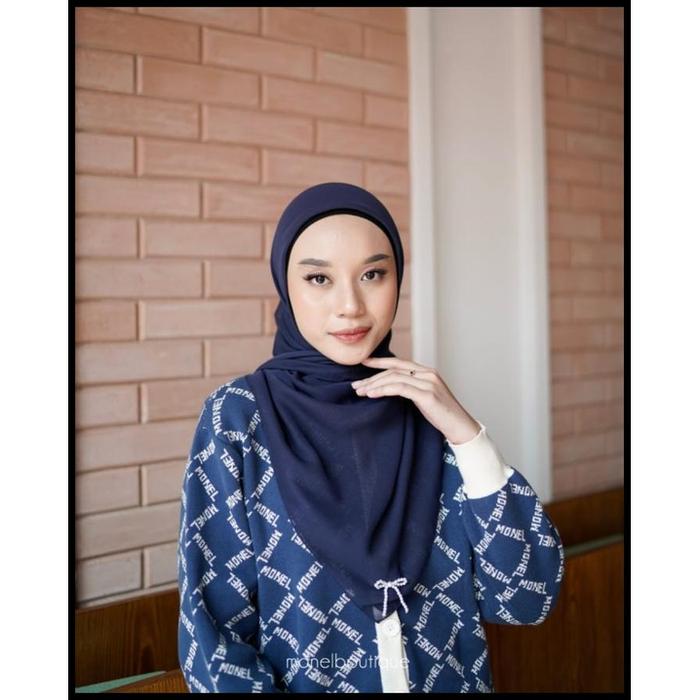 Ready Skyshop Hijab Pearl Ribbon Premium Paris Scarf By Monel Paris Premium Size 115X115 Polos Kerud