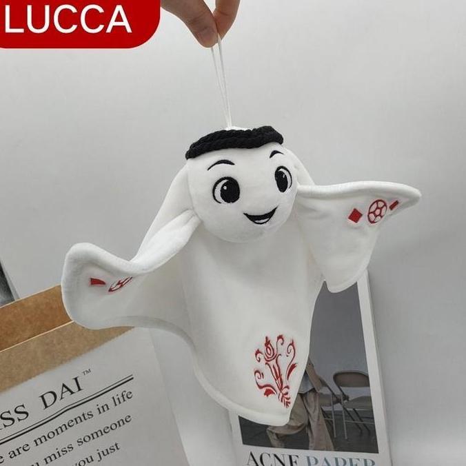 Mainan La'eeb Qatar 2022 Boneka Plush Maskot Piala Dunia Jubah 33CM Untuk Hadiah