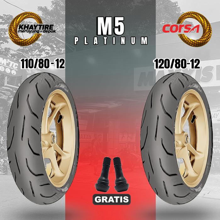 Paket Ban Motor NEW SCOOPY - FREEGO / CORSA M5 110/80 - 120/80 R12