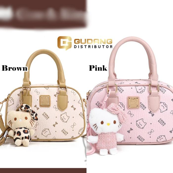 Handbag GD62174 Tas Selempang Wanita Motif Lucu Gantungan Kitty