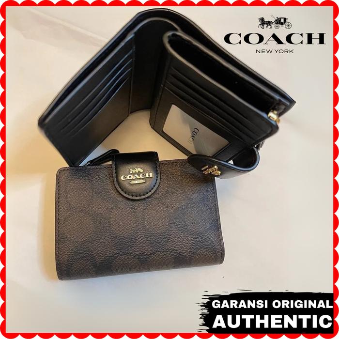 Dompet Coach Wanita Medium Corner Zip Wallet Original Store Branded Authentic