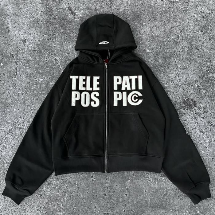 TELEPATI.CHE X POSPIC ZIP HOODIE INTIMATE FEELING SIZE S SEGEL