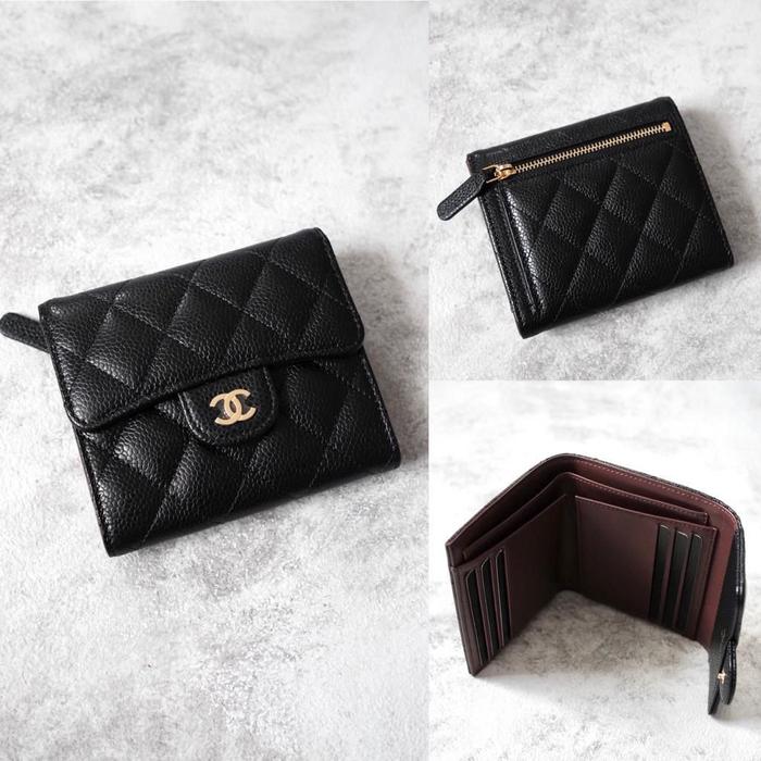 Chanel Trifold Wallet Black Caviar GHW