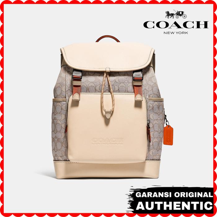 Tas Ransel Pria Coach League Flap Backpack Original Store Branded Authentic