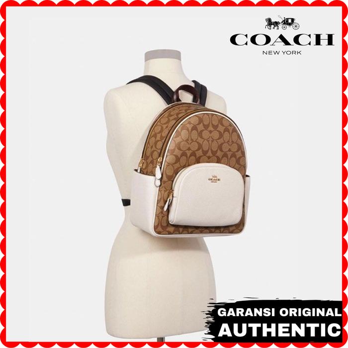 Tas Ransel Coach Court Backpack White Original Store Branded Authentic