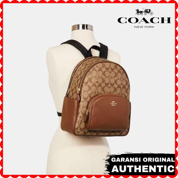 Tas Ransel Coach Court Backpack Brown Original Store Branded Authentic