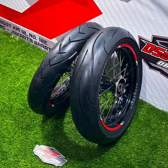 VELG SUPERMOTO WHEELSET KLX 250 DTRACKER 250 ORI COPOTAN