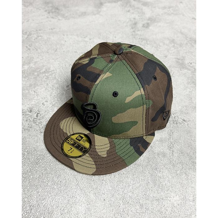 Stussy NEW ERA 59FIFTY SWIRLY S Woodland Camo