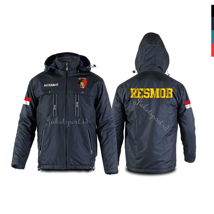JAKET RESMOB POLRI CUSTOM FREE NAMA PARASUT TAHAN ANGIN TEBAL 3 LAPIS JAKETSPORTID TERBARU KEREN