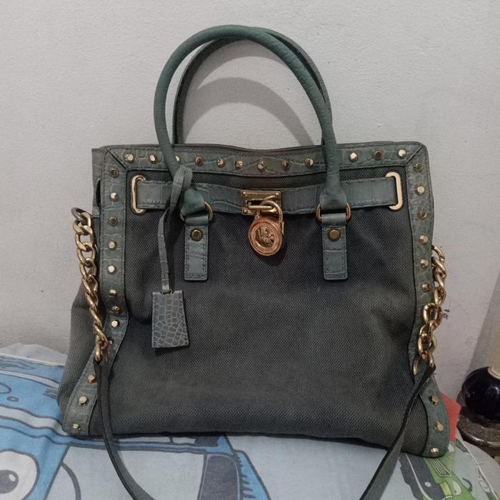 Tas Mk Hamilton Preloved Kanvas mix kulit