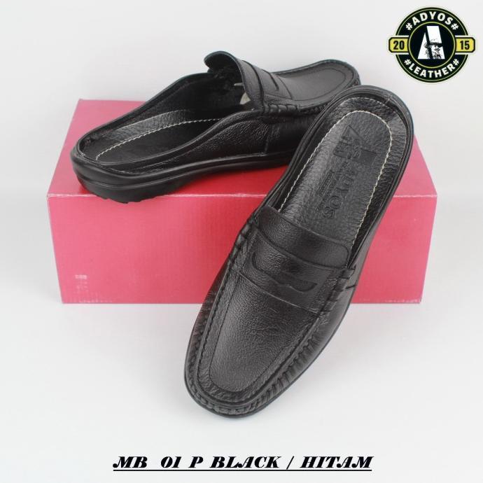 SEPATU SANDAL KULIT PRIA / / SLOP [MB01 P]