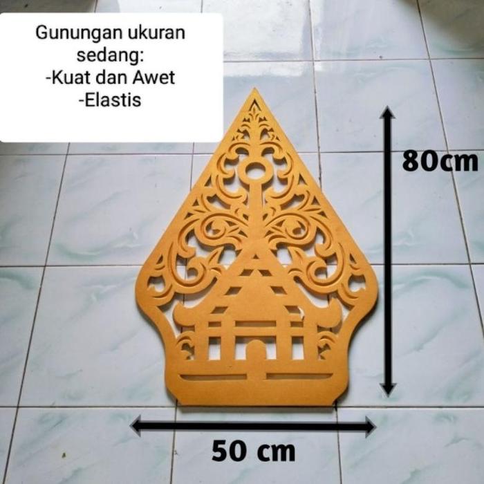 Gunungan Wayang Kelir Ukuran 80cm X 50cm bahan spon eva/karet untuk dekorasi pelaminan, acara adat, 