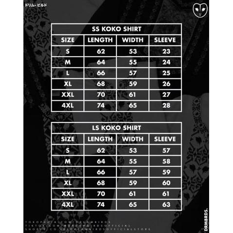 BAJU KOKO DREAMBIRDS | DOS BLACK SS BEST PRICE