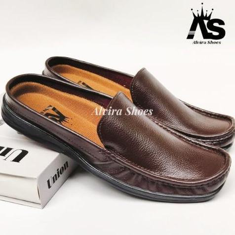 Big Size Ukuran Besar 44,45,46, Sepatu sandal pria Kulit asli, pria Kulit asli Outsole flat, warna h