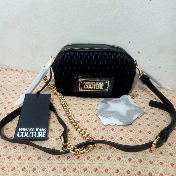 Tas Versace Quilted Hitam Preloved Like New