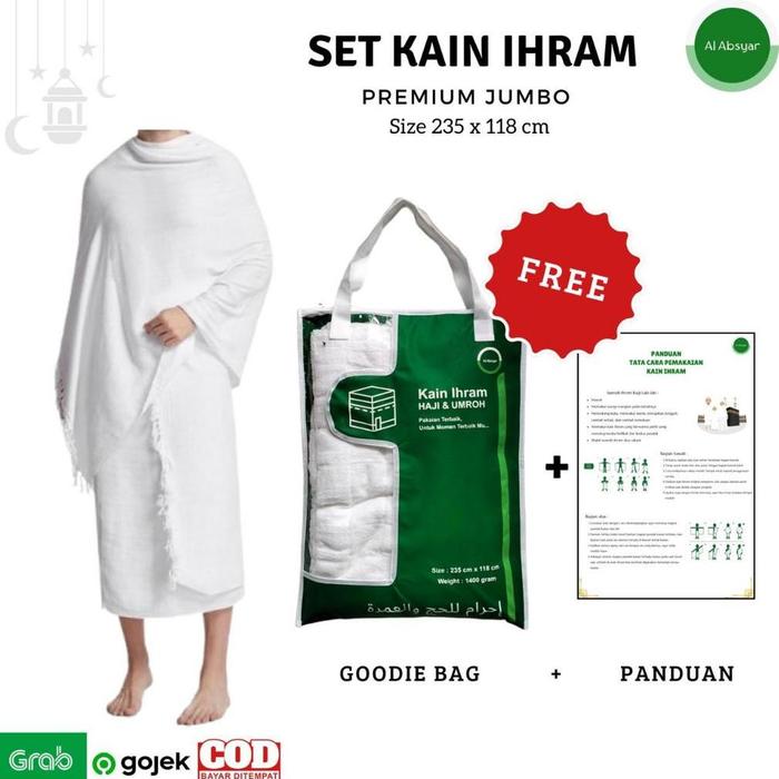 Kain Ihram Pria Dewasa Bahan Tebal Premium Ihram Umroh Dan Haji Bahan Lembut Tebal Kain Ihram Pakaia