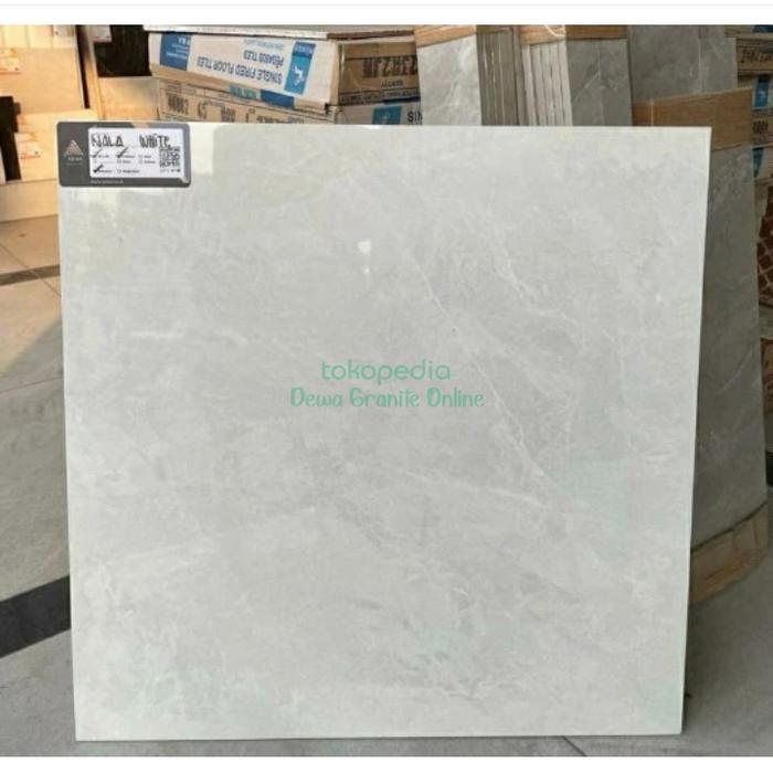 Granite lantai 60 x 60 Arna Nala white glossy kilap
