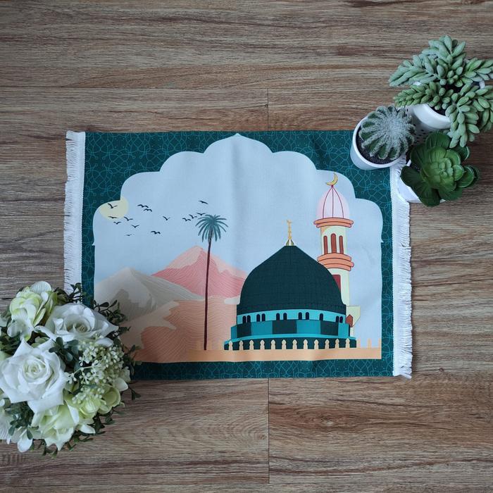 Sajadah Mini Sajadah Muka Travel Oleh Oleh Haji Umroh Mekah Madinah Kanvas Premium Praktis