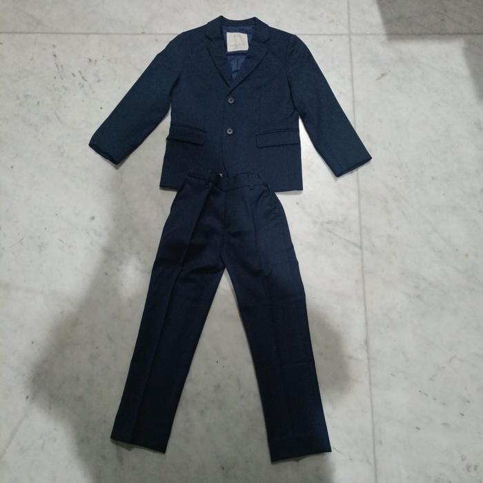 Preloved Setelan jas anak laki navy Zara boys size 6 almost new