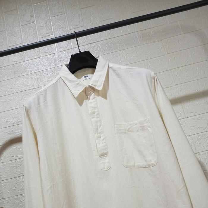 Uniqlo Half Button Pocket Longsleeve Shirt