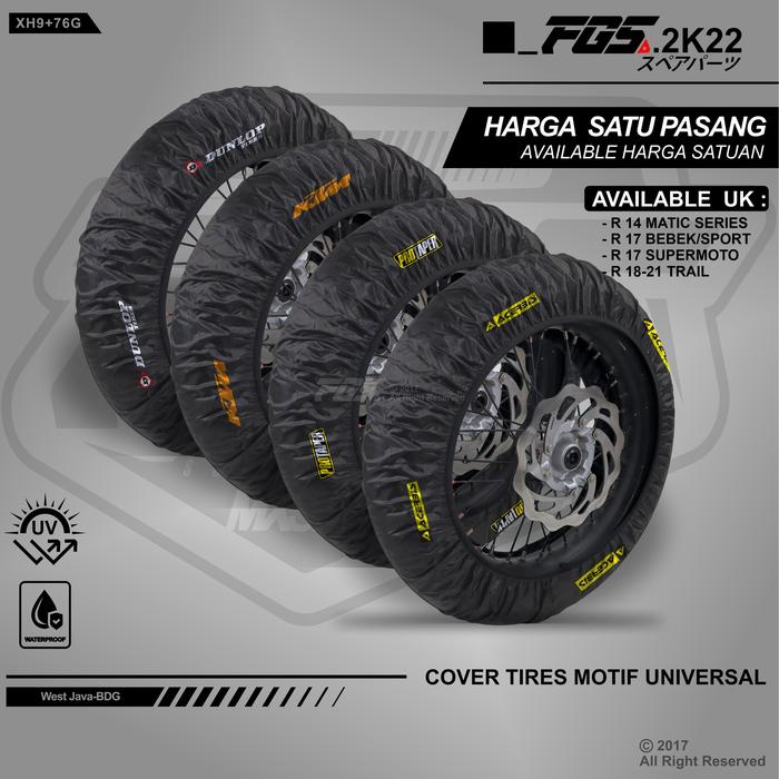[homily] COVER BAN MOTOR MATIC TRAIL SUPERMOTO PELINDUNG BAN TRAIL UKURAN RING 14 16 17 18 21 SARUNG