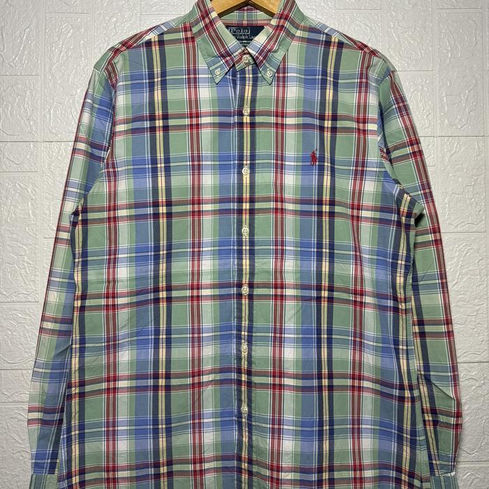 KEMEJA POLO RALPH LAUREN TARTAN L SECOND THRIFT