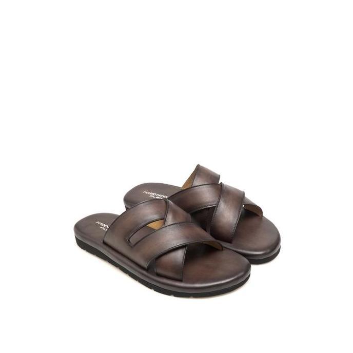 FIDELIO BROWN Sandal Kulit Pria By Mario Minardi