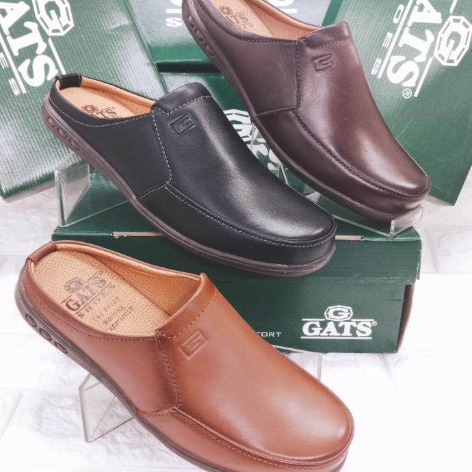 Sepatu sendal kulit pria GATS NB 0002 Black