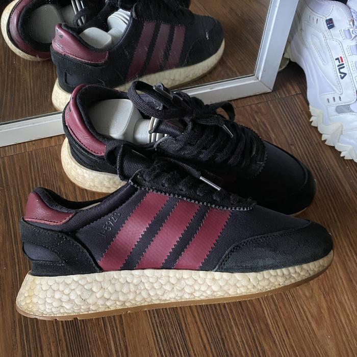 Adidas i-5923 boost black burgundy running casual original murah - sneakers second market