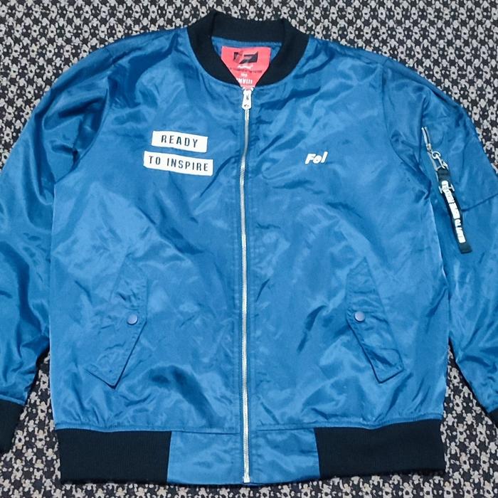 Jaket Casual Bomber Feltics Biru Elektrik