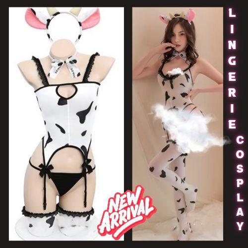 Lingerie Cosplay Kostum Sapi Cow Open Crocth Import Premium LY