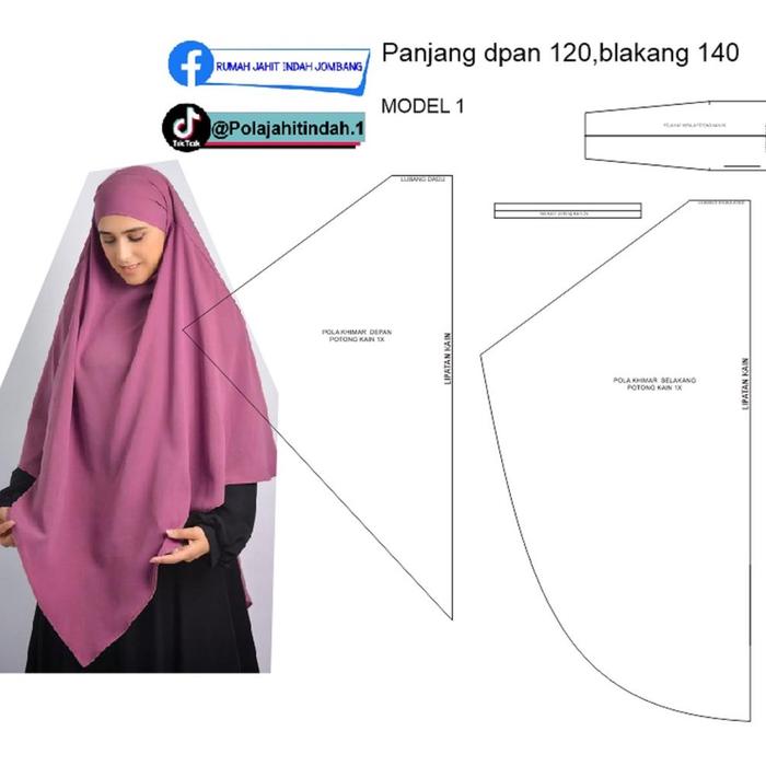 PROMO Pola Instan Pola Khimar Pola French Khimar Tanpa Lengan FREE CADAR