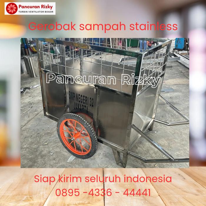 Tempat Sampah Gerobak Stainless