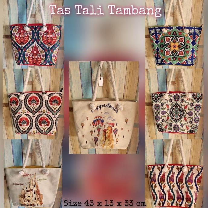 Tas Kilim Tali Tambang Turki Resleting | Tas Turki | Tote Bag Turki