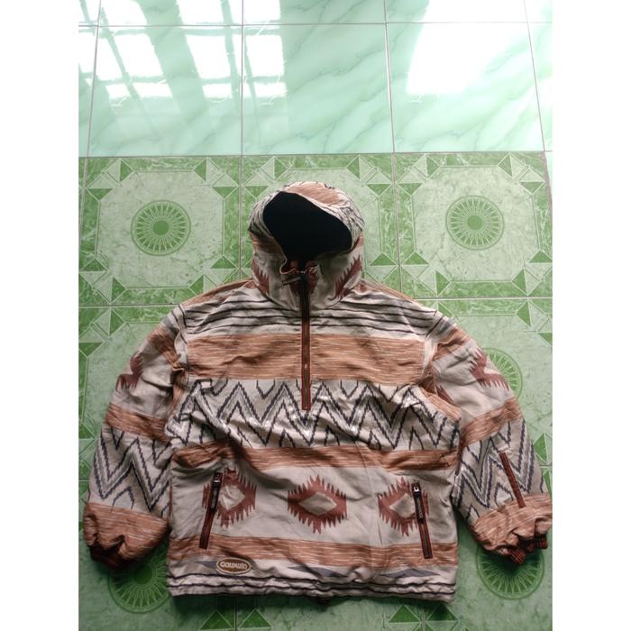 Vintage 90s Ski Wear Competition Aztec Racing Jacket Hoodie by Gold Win