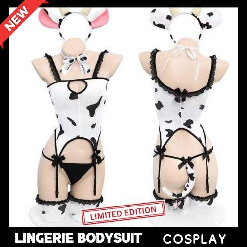 Lingerie Cosplay Kostum Sapi Cow Open Crocth Import Premium