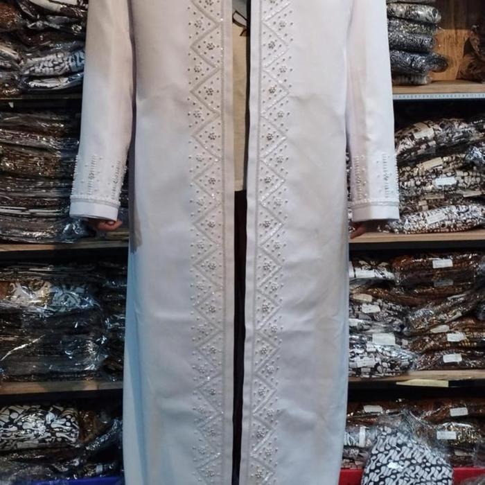 jubah luaran bordir pria muslim pengantin khatib ustadz pre order