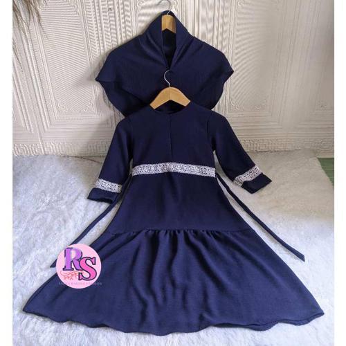 nagita nevy gamis anak syar'i perempuan set jilbab crinkle usia 2-10 tahun [Rubi's]