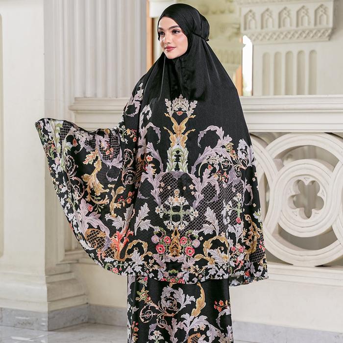 Mukena BUTTONSCARVES Royale - Grandeur Prayer Robe - Onyx