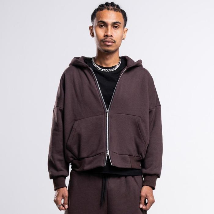 JORN - Hoodie Double Zipper Cokelat / Zipper Hoodie / Zipper / Hoodie Boxy Zipper / Double Zipper / 