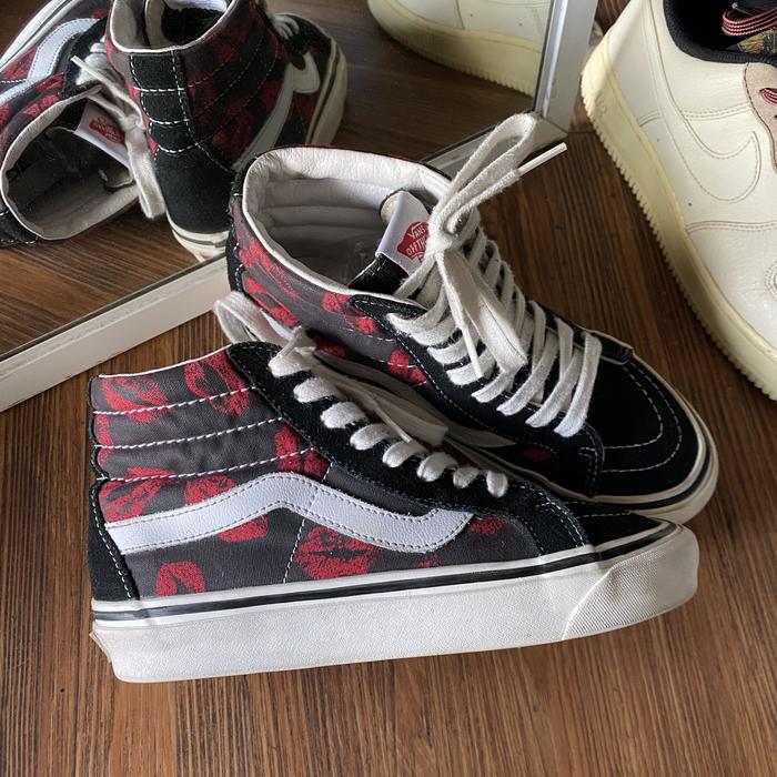 Vans sk8 high dx anaheim black white kiss original murah - sneakers second market