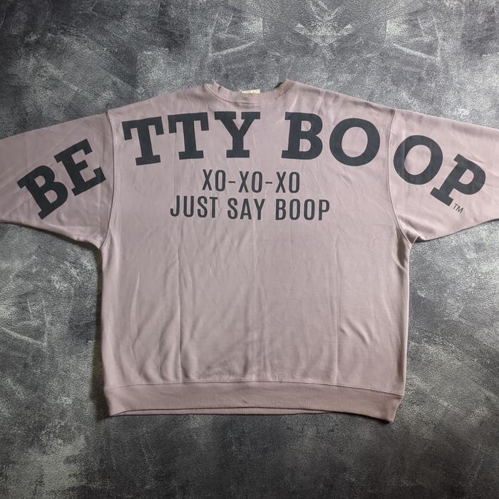 Crewneck Jacket Betty Boop x Denifits Spellout Big Logo Second Thrift Original