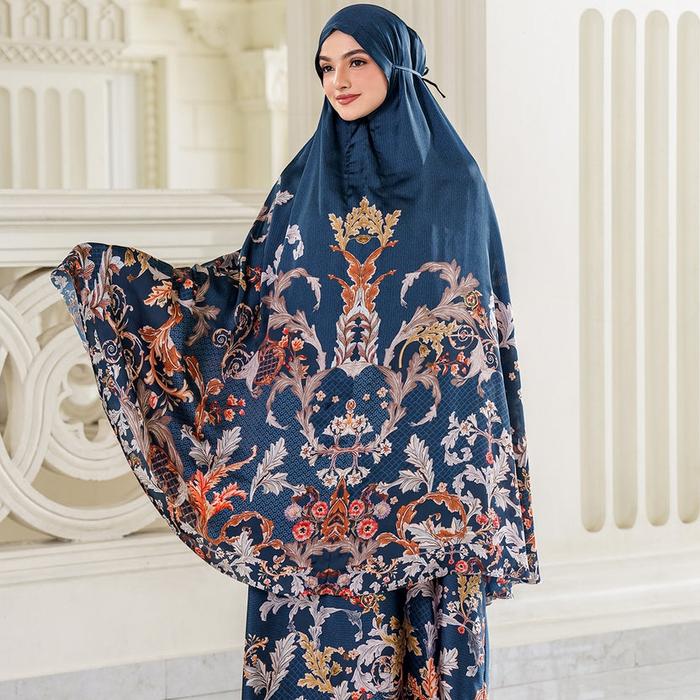 Mukena BUTTONSCARVES - Royale Grandeur Prayer Robe - Prussian