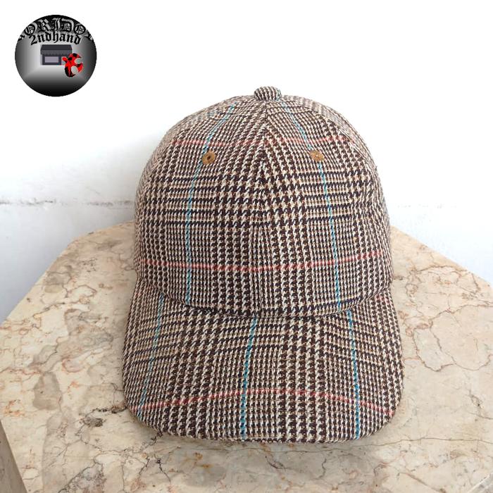 Topi Strap BROWNY Wool Plaid vintage Pattern