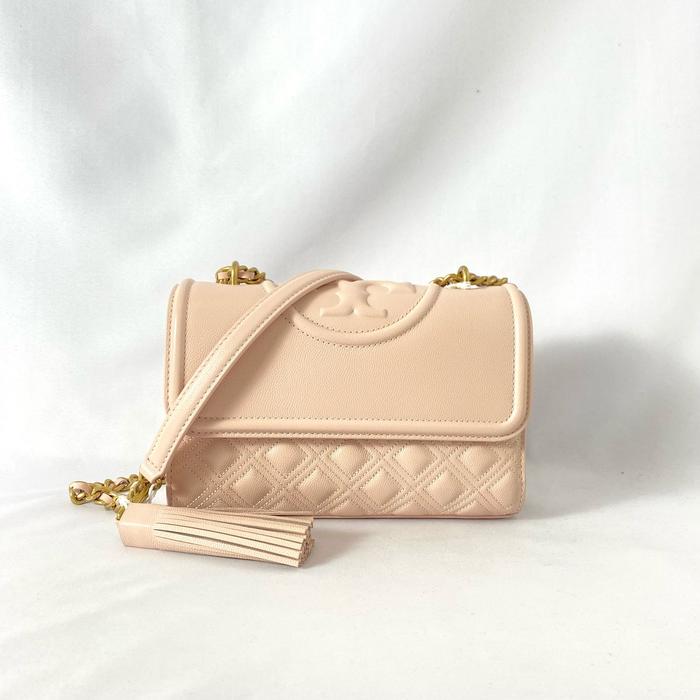 tas wanita tb fleming soft grain small shoulder bag pink blush vj