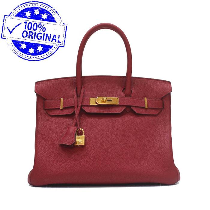Preloved Hermes Birkin 30 B30 Red Rouge Vif GHW stamp A 2018