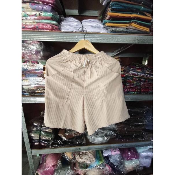 Celana Pendek Cewek Selutut Celana Pendek Cewek Saku Depan Bahan Knit