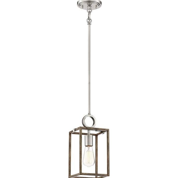 Minka Lavery 4010280 Country Estates Liontin Mini Persegi Panjang 1 Lampu 60 Watt 13 H X 7 W Kayu Pu